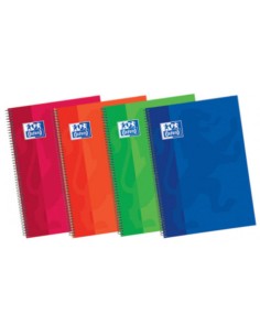 Paq 5 cuaderno espiral fº 80h 90g pauta 35 c m tapa extradura colores surtidos